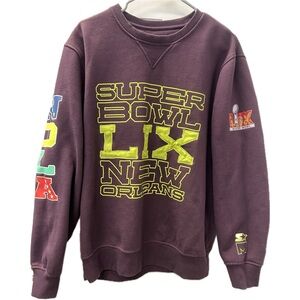 Market X Starter Super Bowl LIX Pullover Maroon NFL New Orleans Size XL